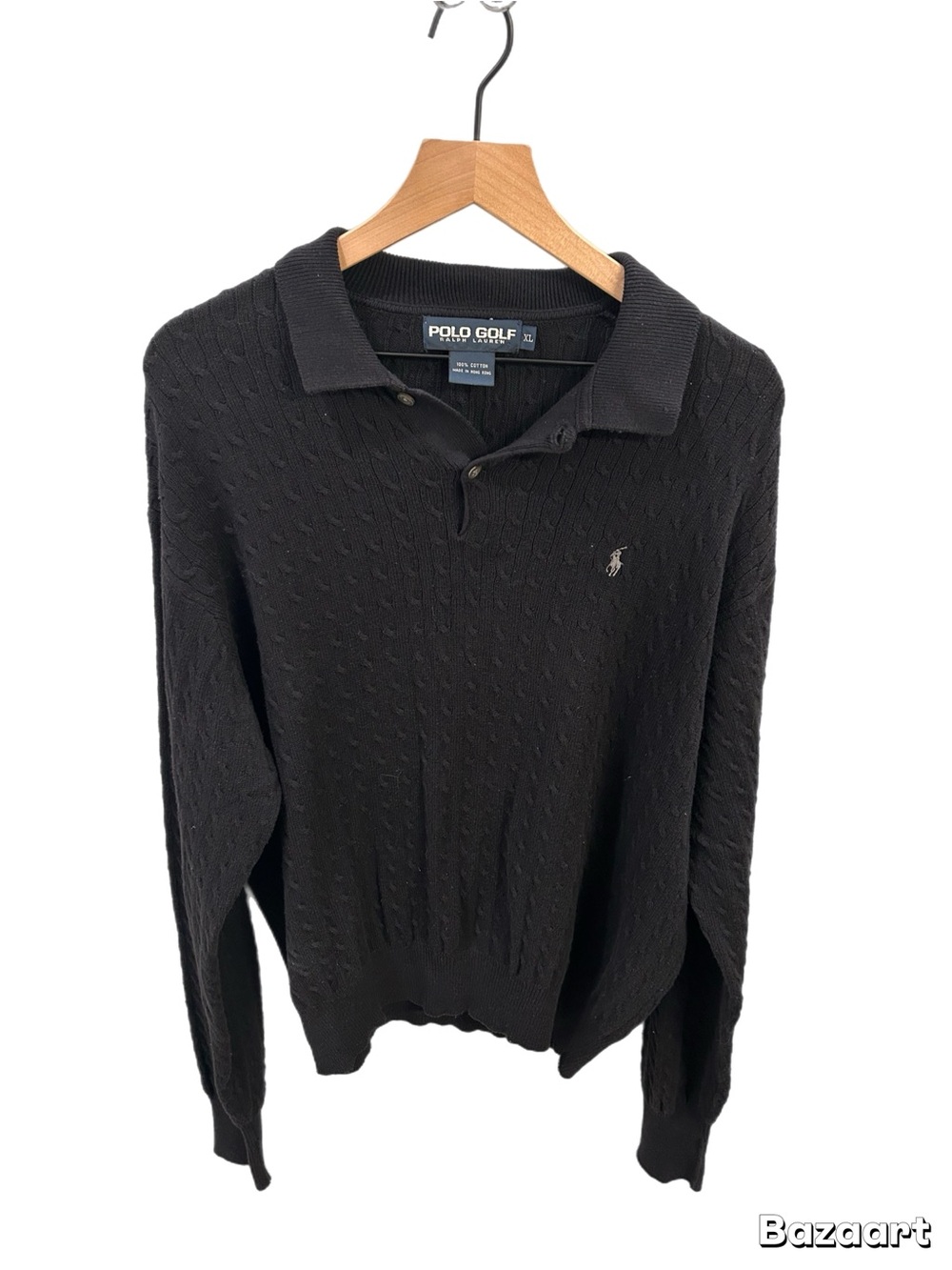 Polo Golf by Ralph Lauren Cable-Knit Sweater | Men’s XL | Black | 100% Cotton